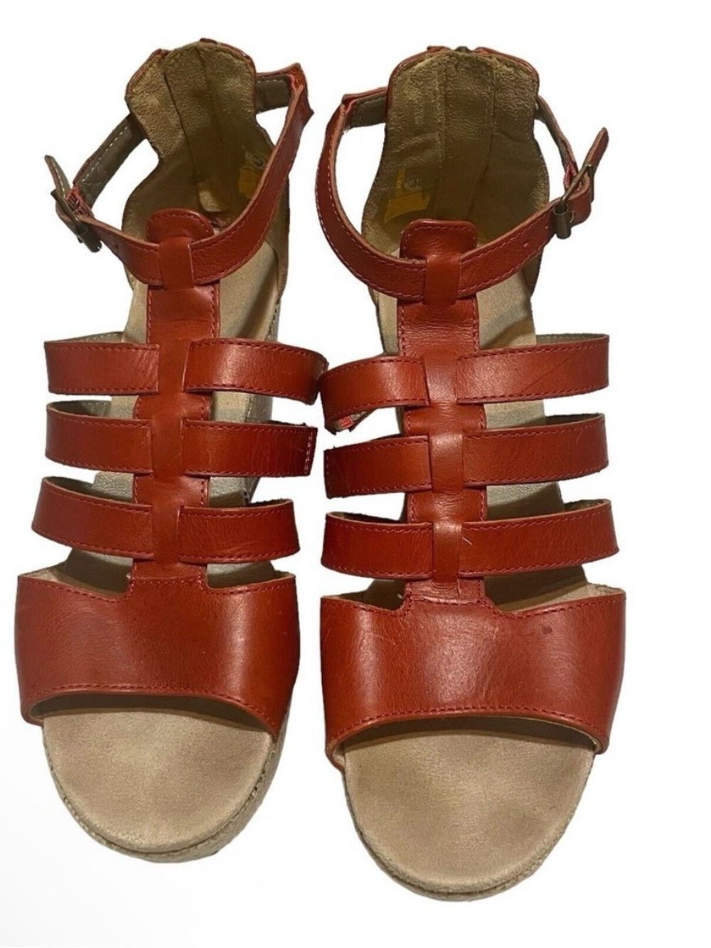 Strappy Leather Sandals in Burnt Orange Sz 9.5